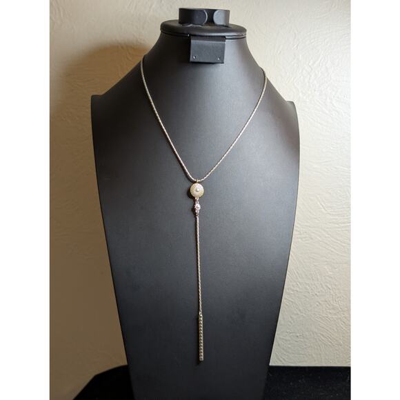 Lucky Brand Boho Celestial Whimsygoth Y-Drop Necklace Two Tone Necklace - Picture 8 of 8